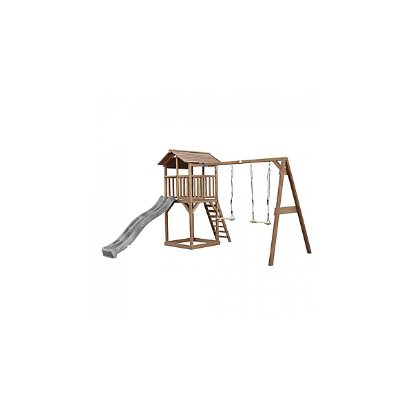 AXI Beach Tower avec Balancoire Double Marron Toboggan Gris
