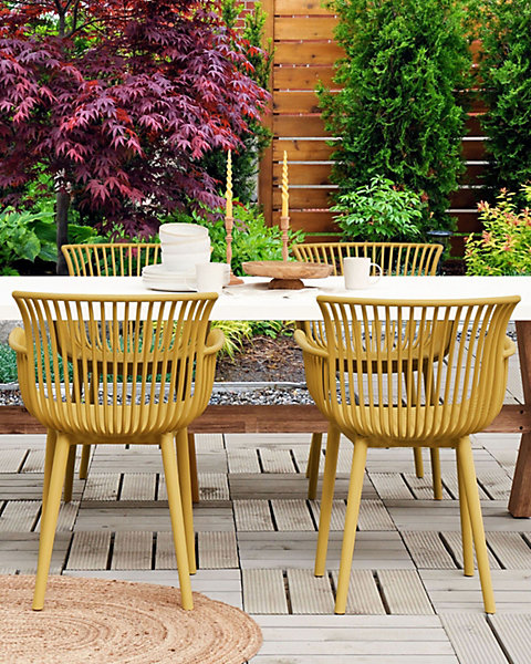 Lot de 4 chaises de jardin PESARO Jaune