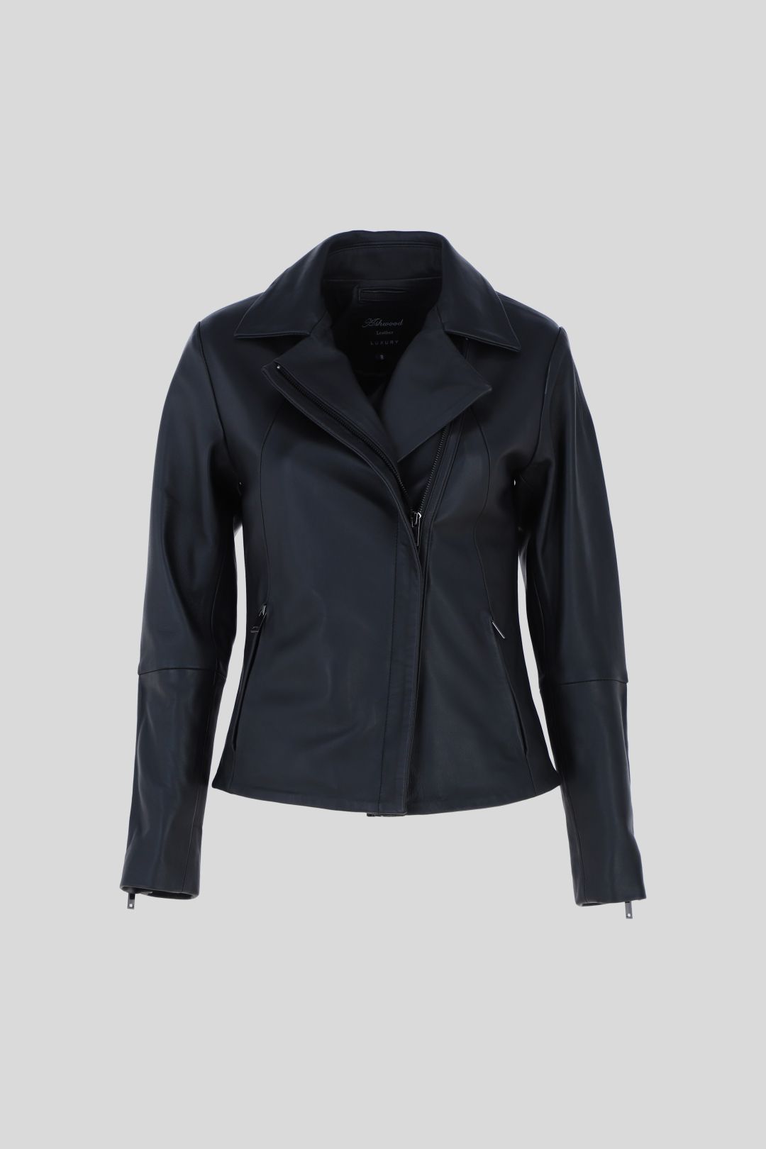 Ashwood Leather Real Leather Biker Jacket with Hidden Zips