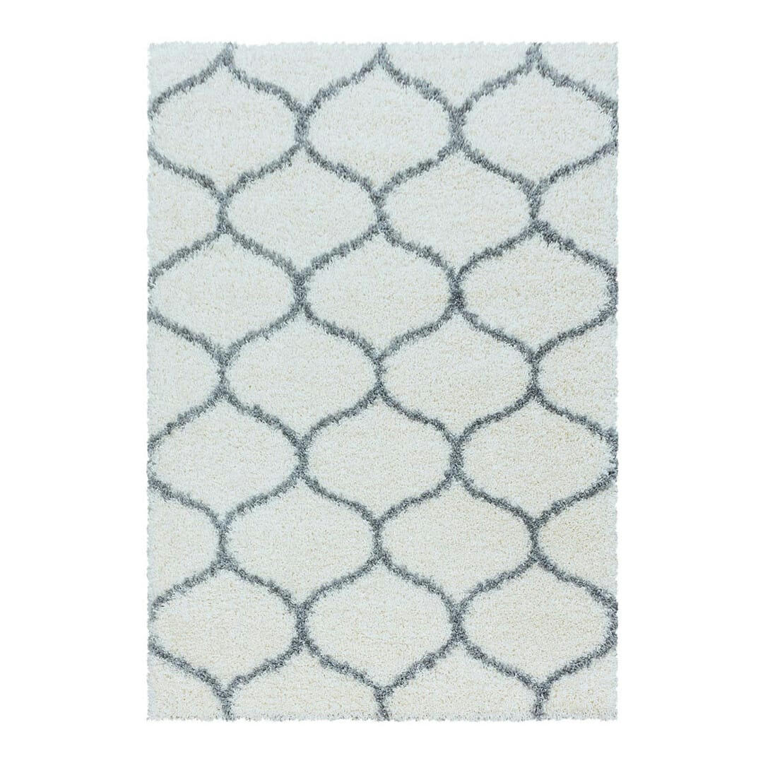 LOKALT - Tapis géométrique baroque en polypropylène crème 80x150
