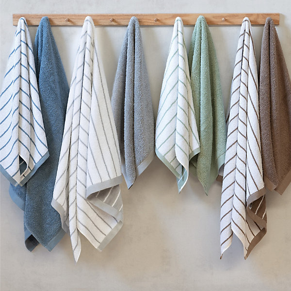 Drap de bain coton 100x150cm PURE LIGHT à rayures gris