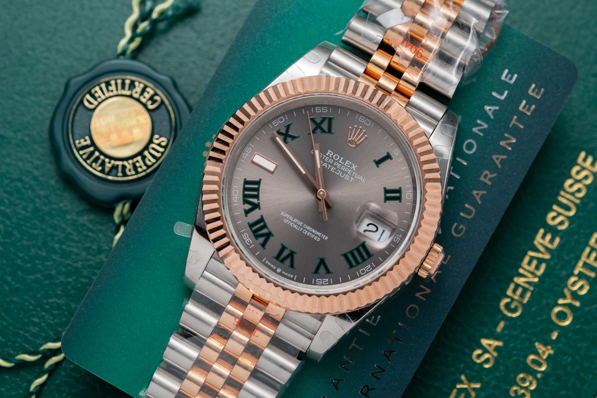 Rolex Datejust SS/RG Plated Wimbledon Grey Dial 41mm Jub Super Clone