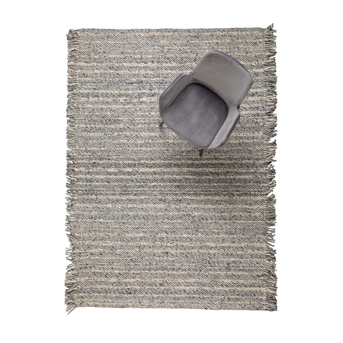 Zuiver Frills Vloerkleed- 170x240 -grijs/blauw