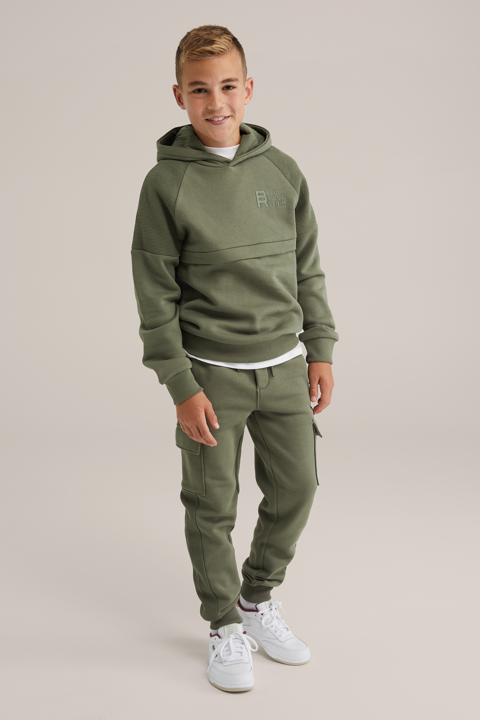 Jongens regular fit joggingbroek met cargozakken