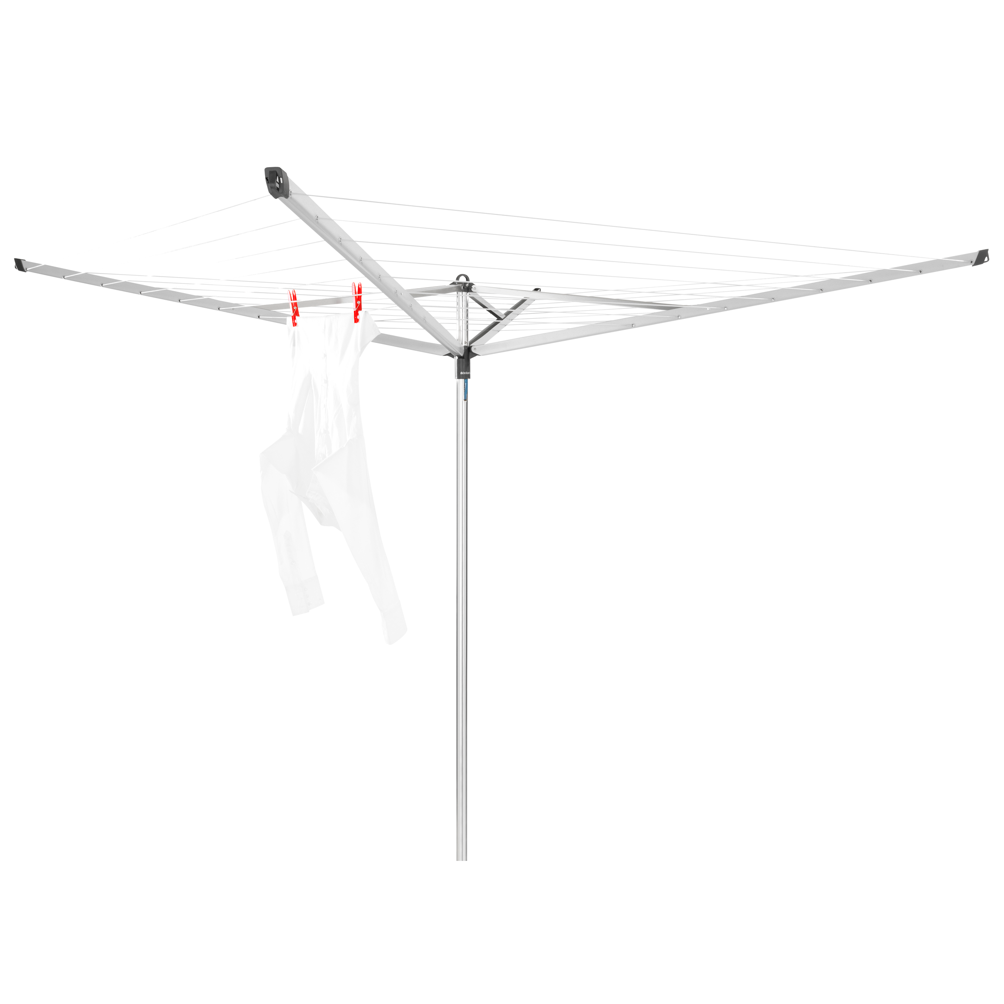 Brabantia Droogmolen Essential, 40 meter met bodemhuls, doorsnede 35 mm, met hoes - Metallic Grey
