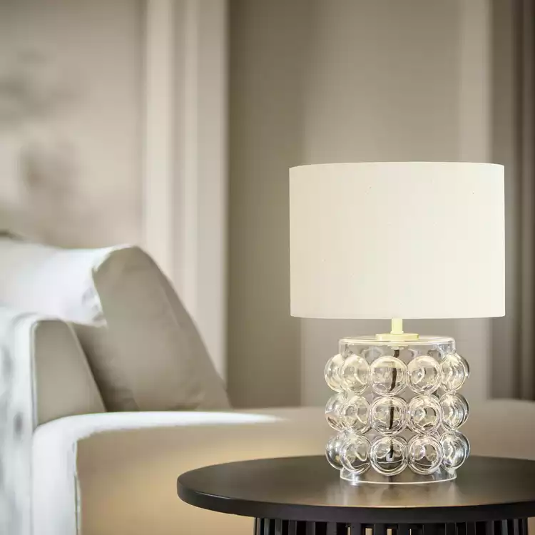 Habitat Glass Bobble Mini Table Lamp - Cream
