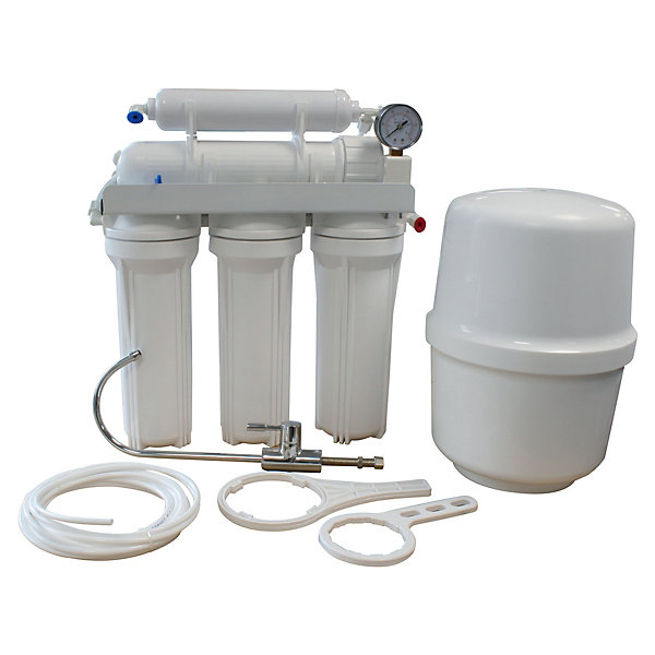 AQUAWATER - 104375 - Osmoseur 5 étapes avec 4 cartouches (2 filtrantes   1au charbon actif   1 membrane Vontron)