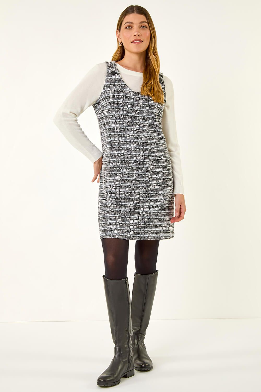 Roman Textured A-Line Pocket Dress