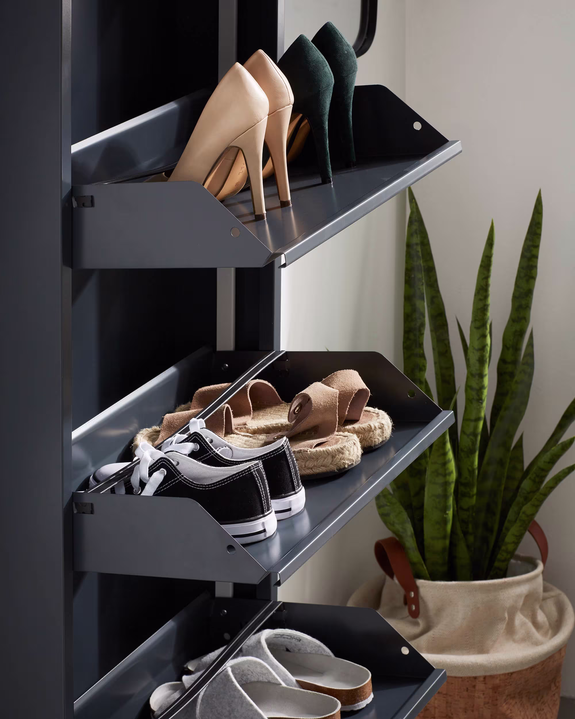 Zapatero Ode 50 x 103 cm 3 puertas negro