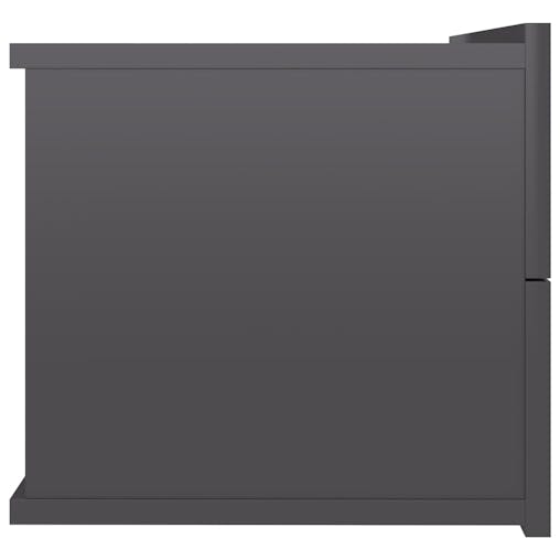 NNEVL Bedside Cabinet High Gloss Grey 40x30x30 cm Chipboard