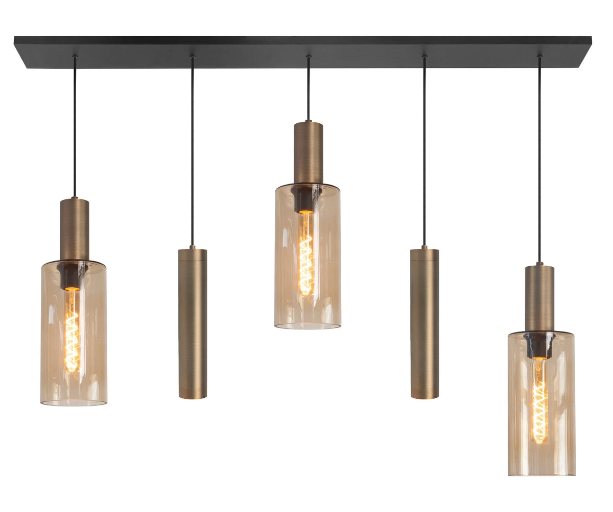 Highlight hanglamp Perugia - 5 lichts - 120 x 165  cm - zwart brons