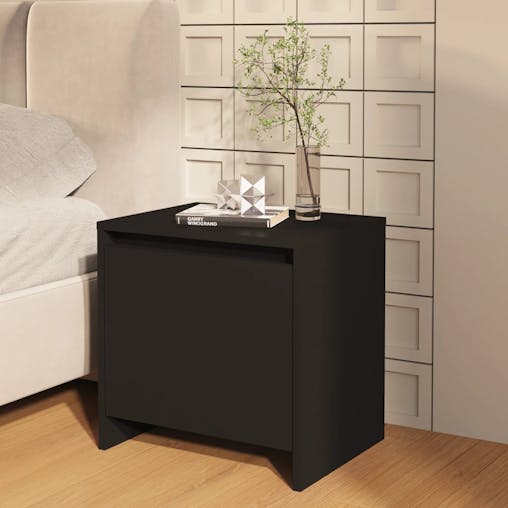 NNEVL Bedside Cabinets 2 pcs Black 45x34x44.5 cm Chipboard