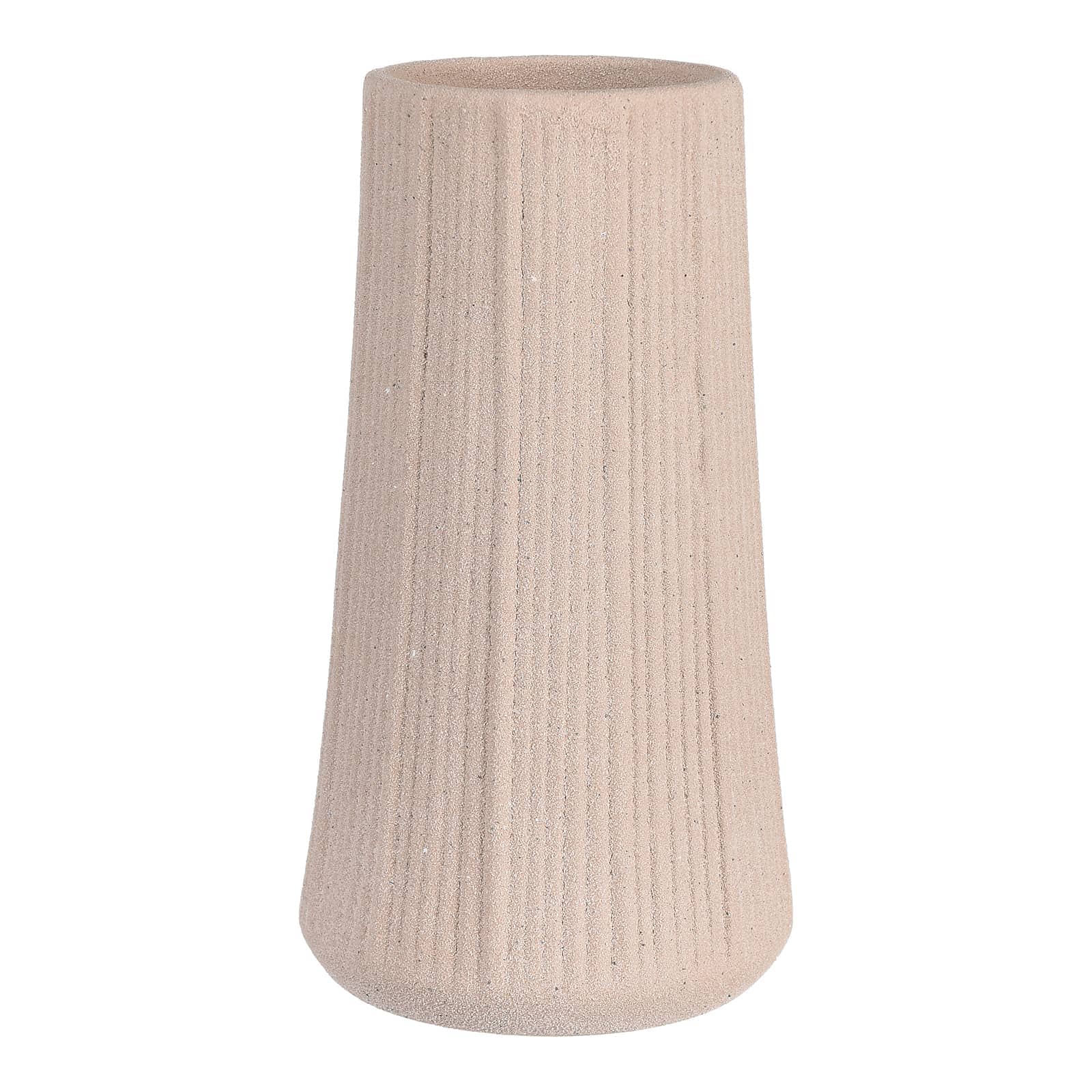 Vase Notches Beige, ⌀ 9 cm, H 170 mm
