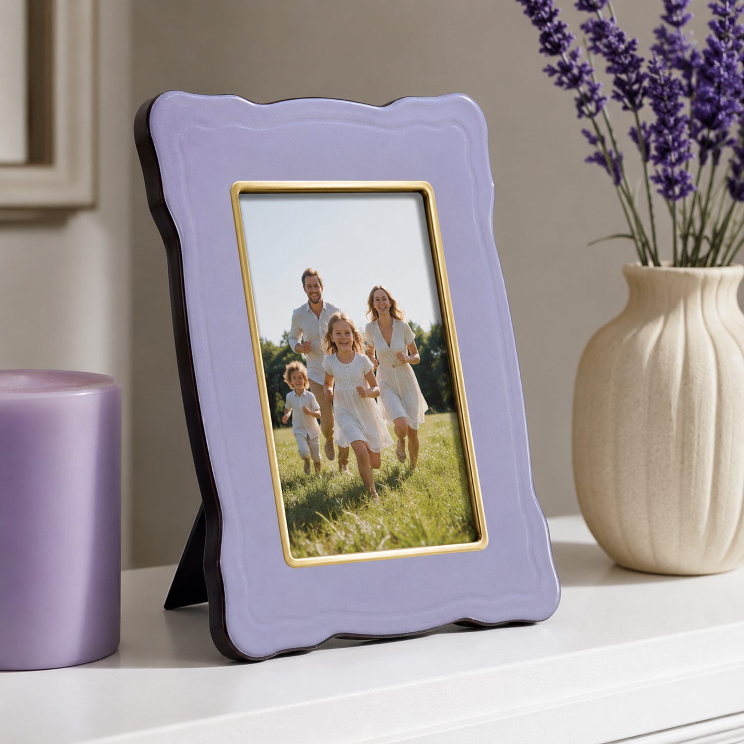 Portafoto 10x15 cm Summer legno azzurro oro