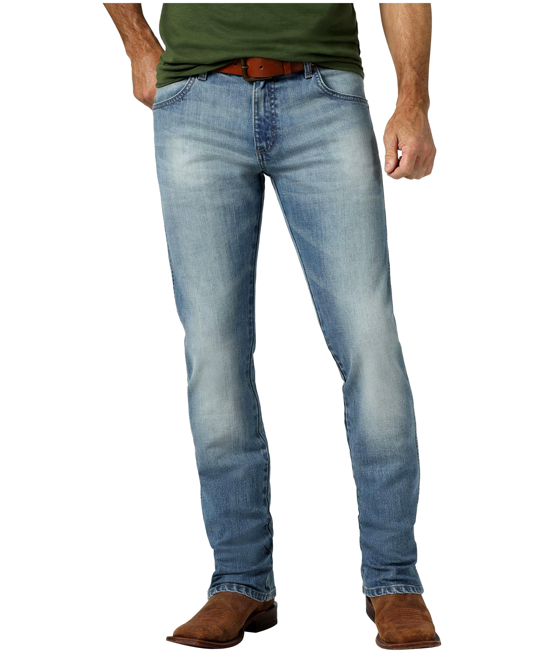 Wrangler Men's Retro Mid Rise Slim Straight Stretch Denim Jeans