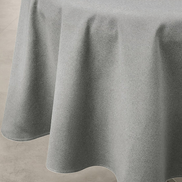 Nappe déperlante anti-taches- Effet lin pour table ronde (160x160 cm - Gris anthracite)