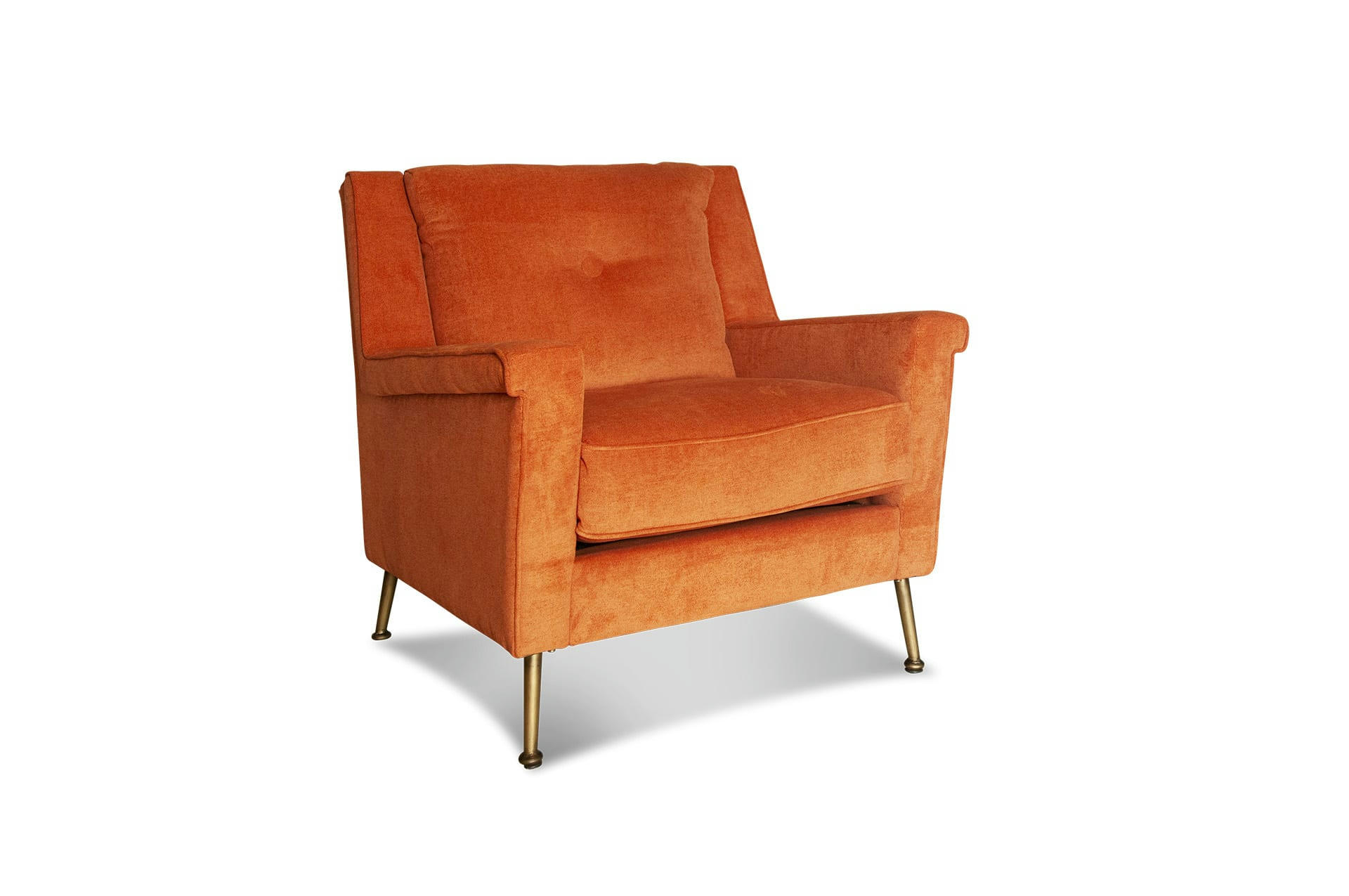 ELBROUZ - Fauteuil en velours orange