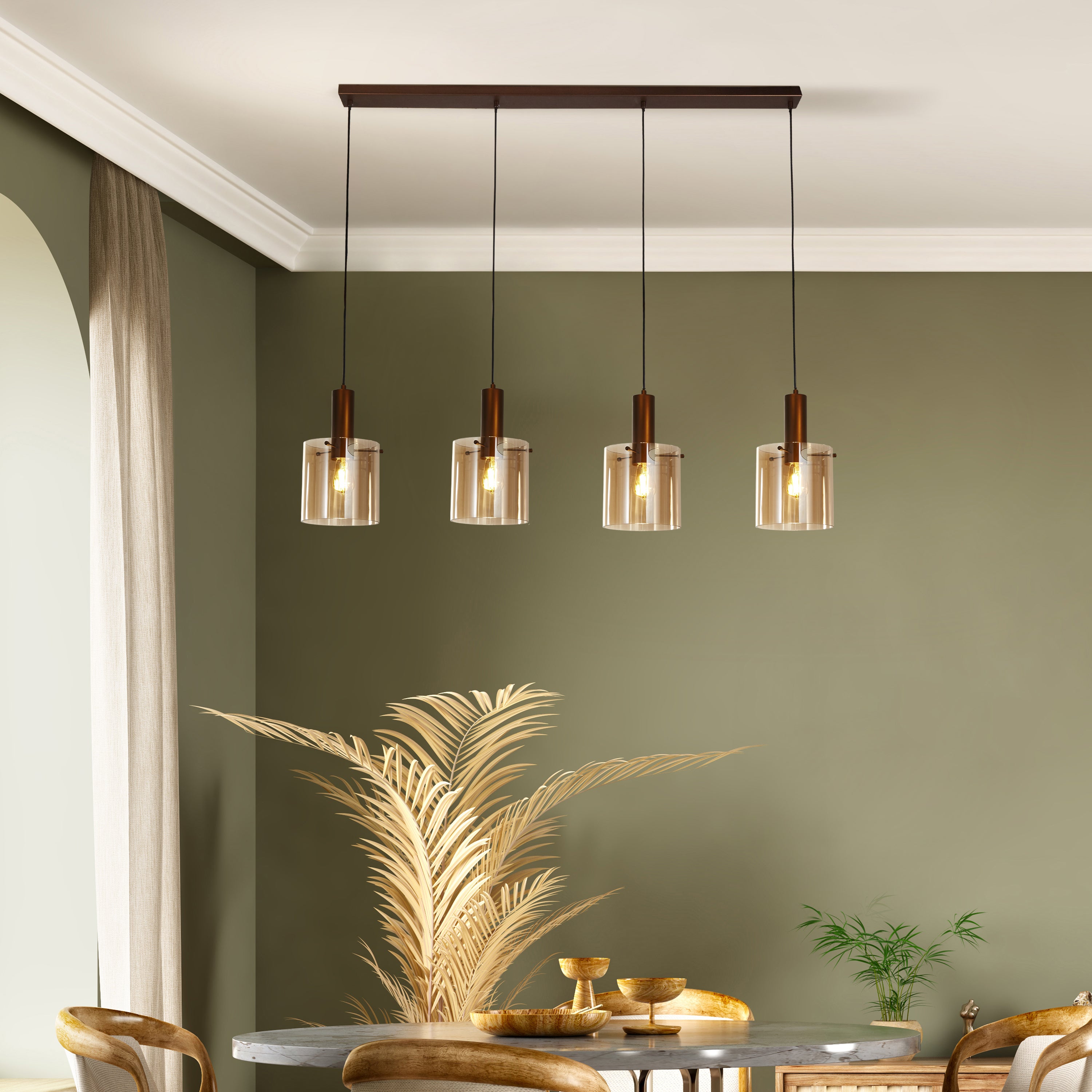 Searchlight Sweden Hanglamp 4-lichts Ø 22 cm - Mocha