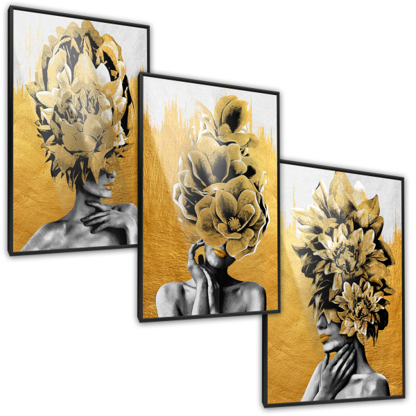 ZESTAW 3X Plakat Abstrakcyjne Portrety Kobiet 30x40cm