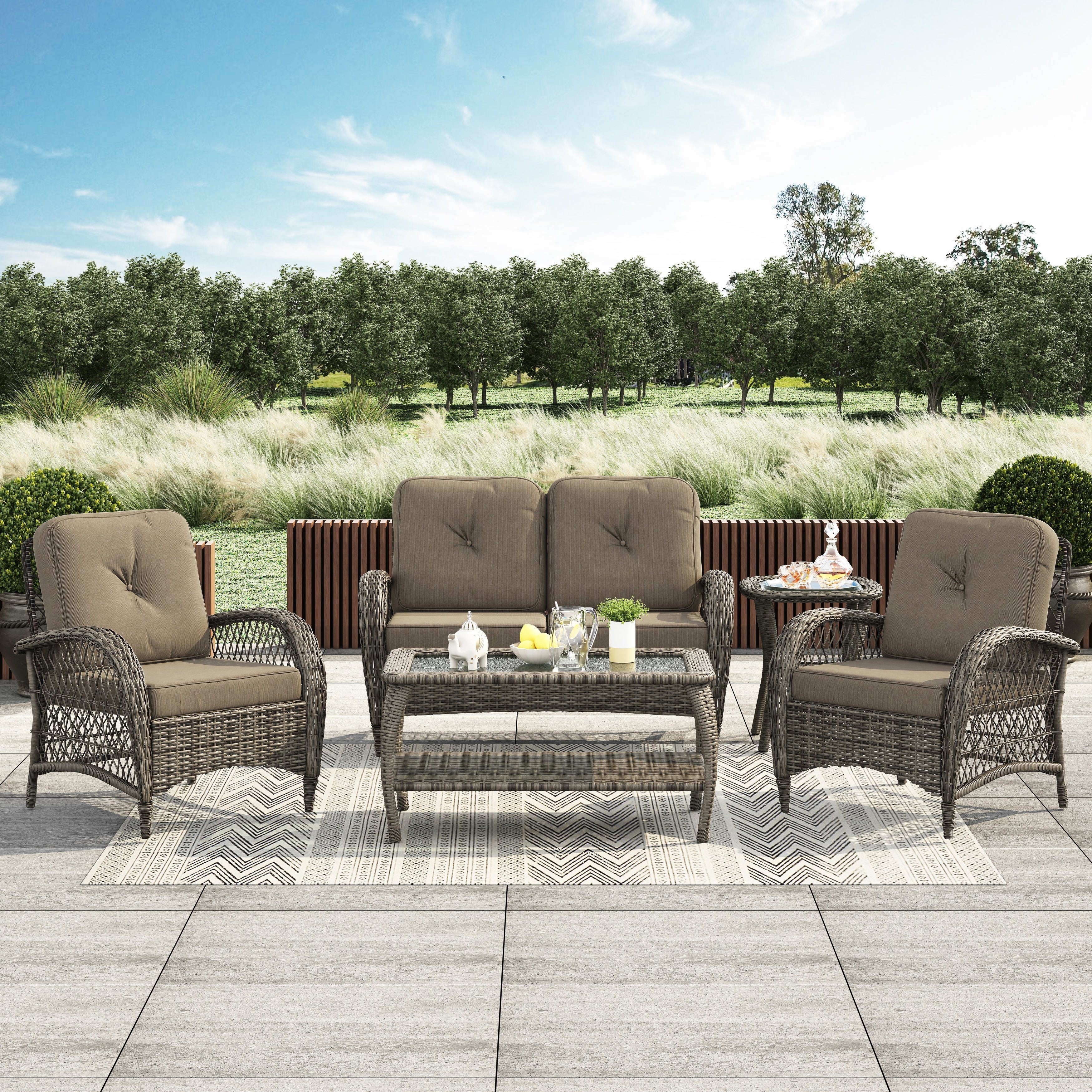 Corvus Padova 4-piece Wicker Patio Chat Set