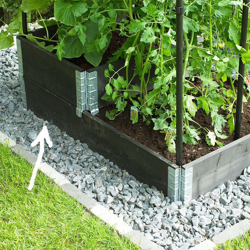 Odlingslåda pallkrage, svart 60x80cm