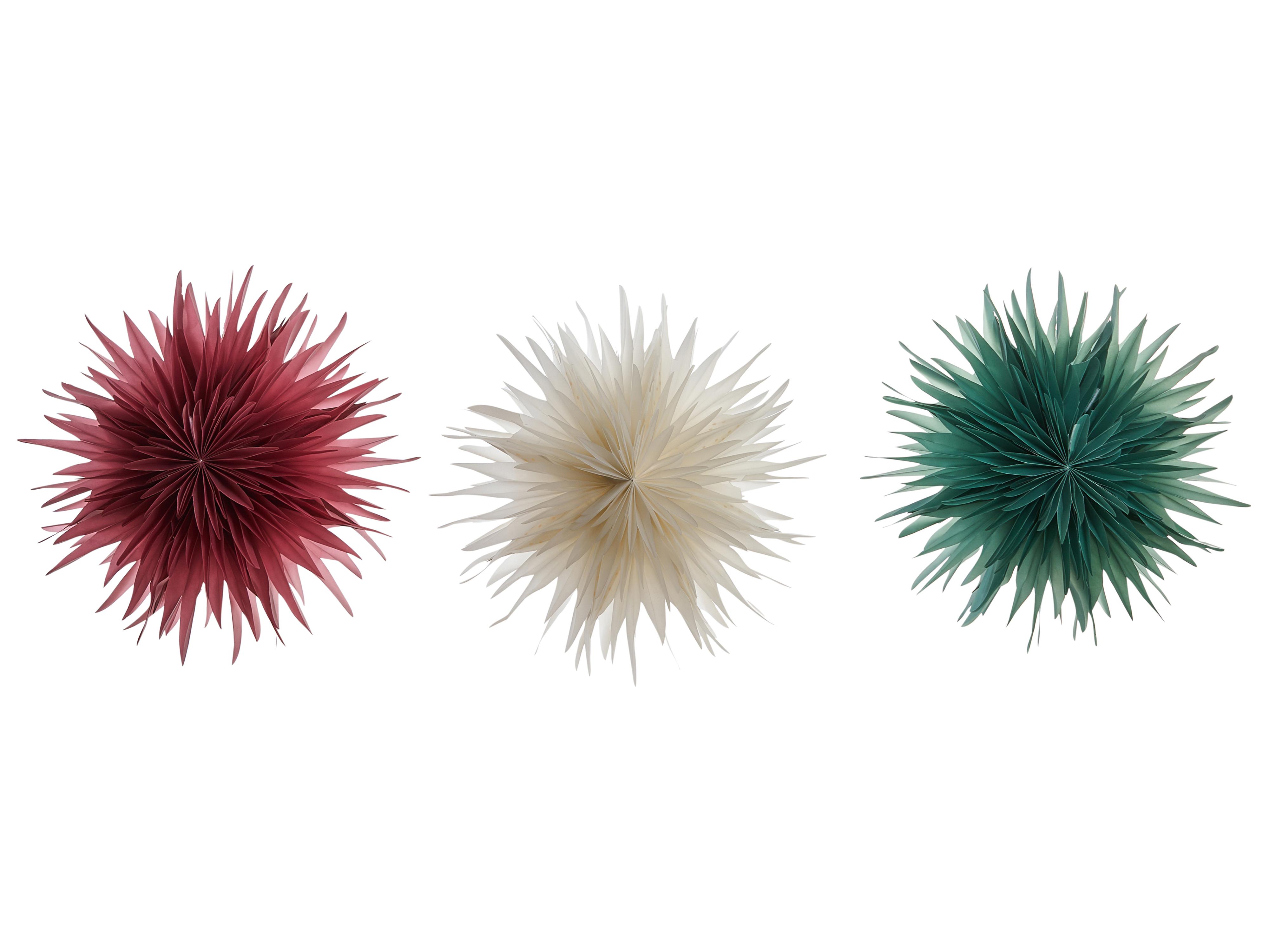 Set of 3 Hanging Decorations LED GROVLAN Star 41 cm Multicolour