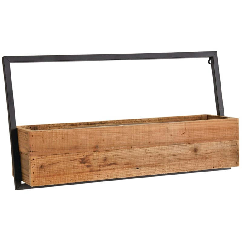 - Jardinière murale en bois recyclé et métal 64 cm