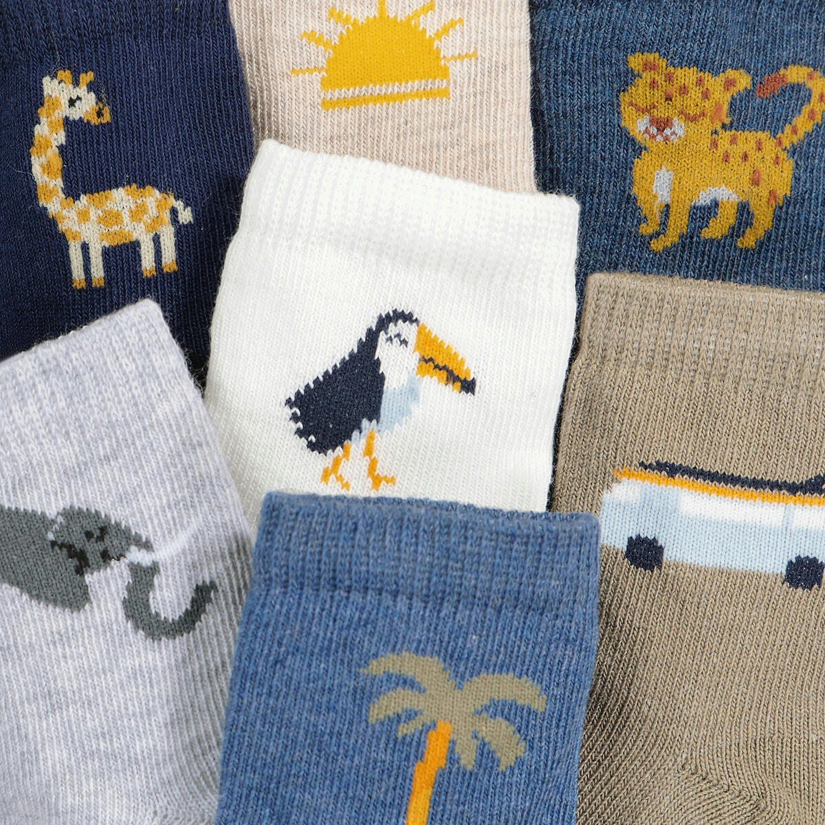 Lot de 7 paires de chaussettes fantaisie