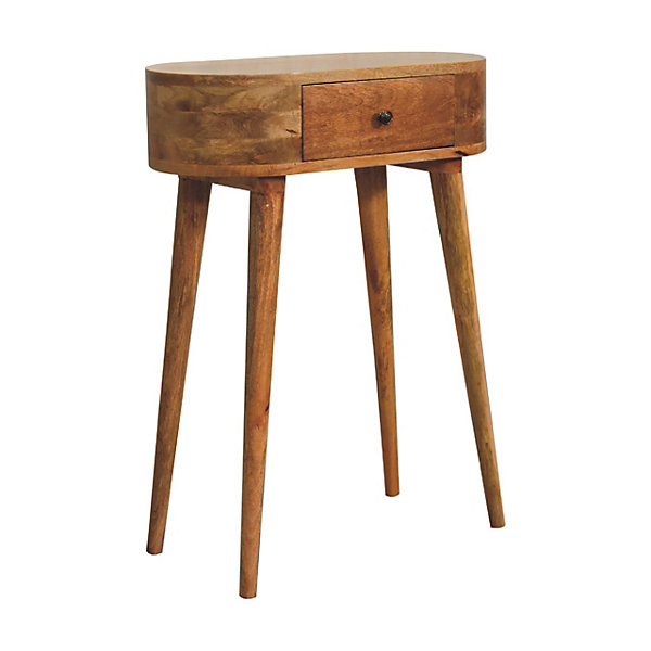 Artisan Furniture Bois massif Mini Albion effet chêne Console, 1 tiroir, beige