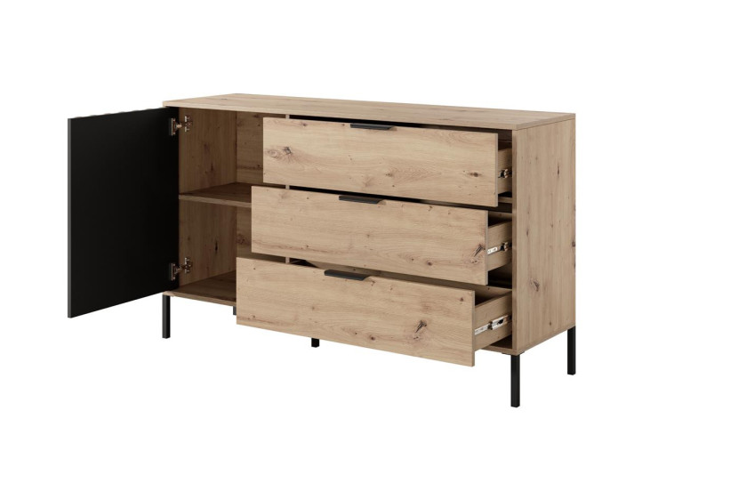 Komoda AMARA szufladami do sypialni dąb artisan antracyt