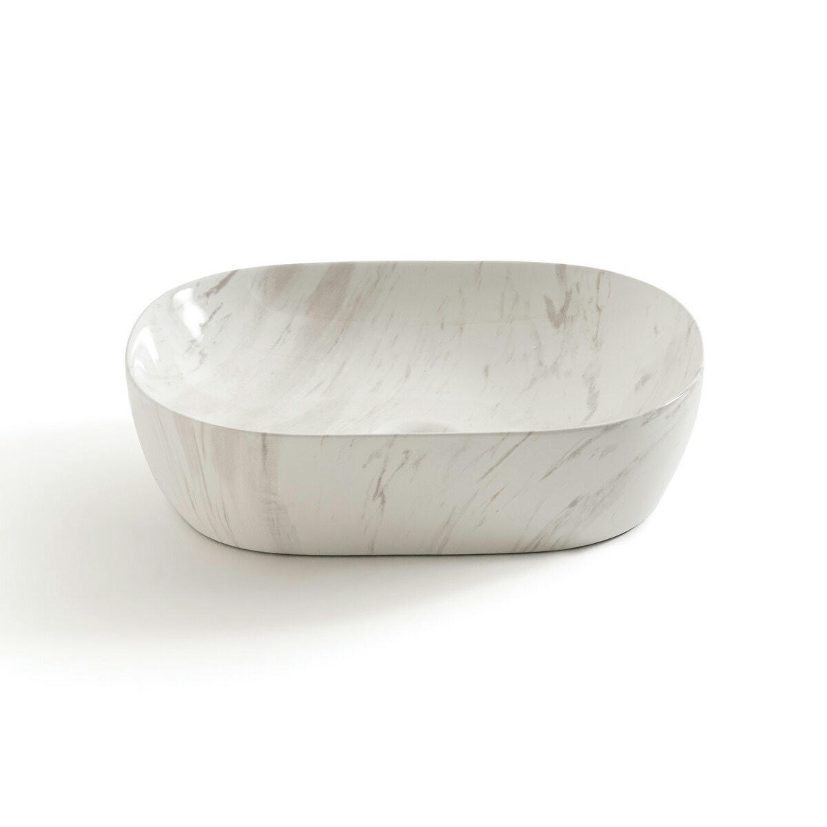 Vasque ovale céramique effet marbre, Mabel