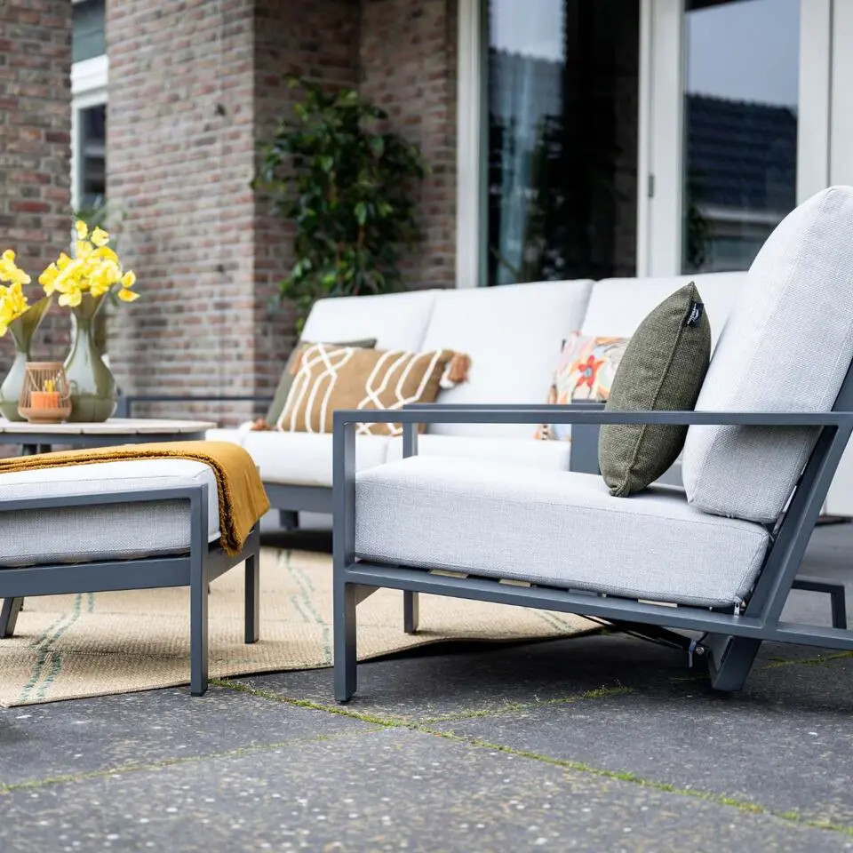 Garden Impressions Coba verstelbare loungestoel d. grijs - valley sand