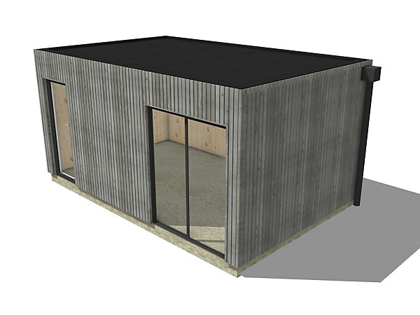 Extension bois traité autoclave en bois 5,5 x 3,5 x 2,7 m