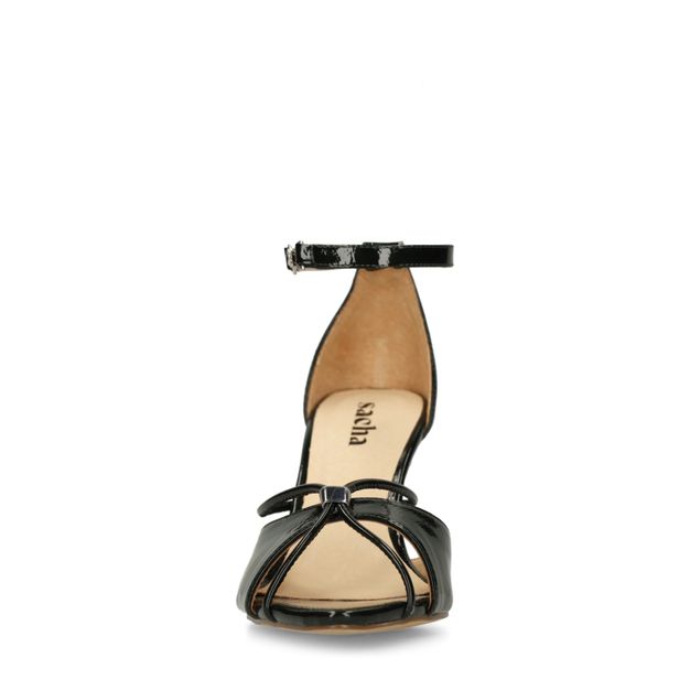 Donkergroene sandalen met hak