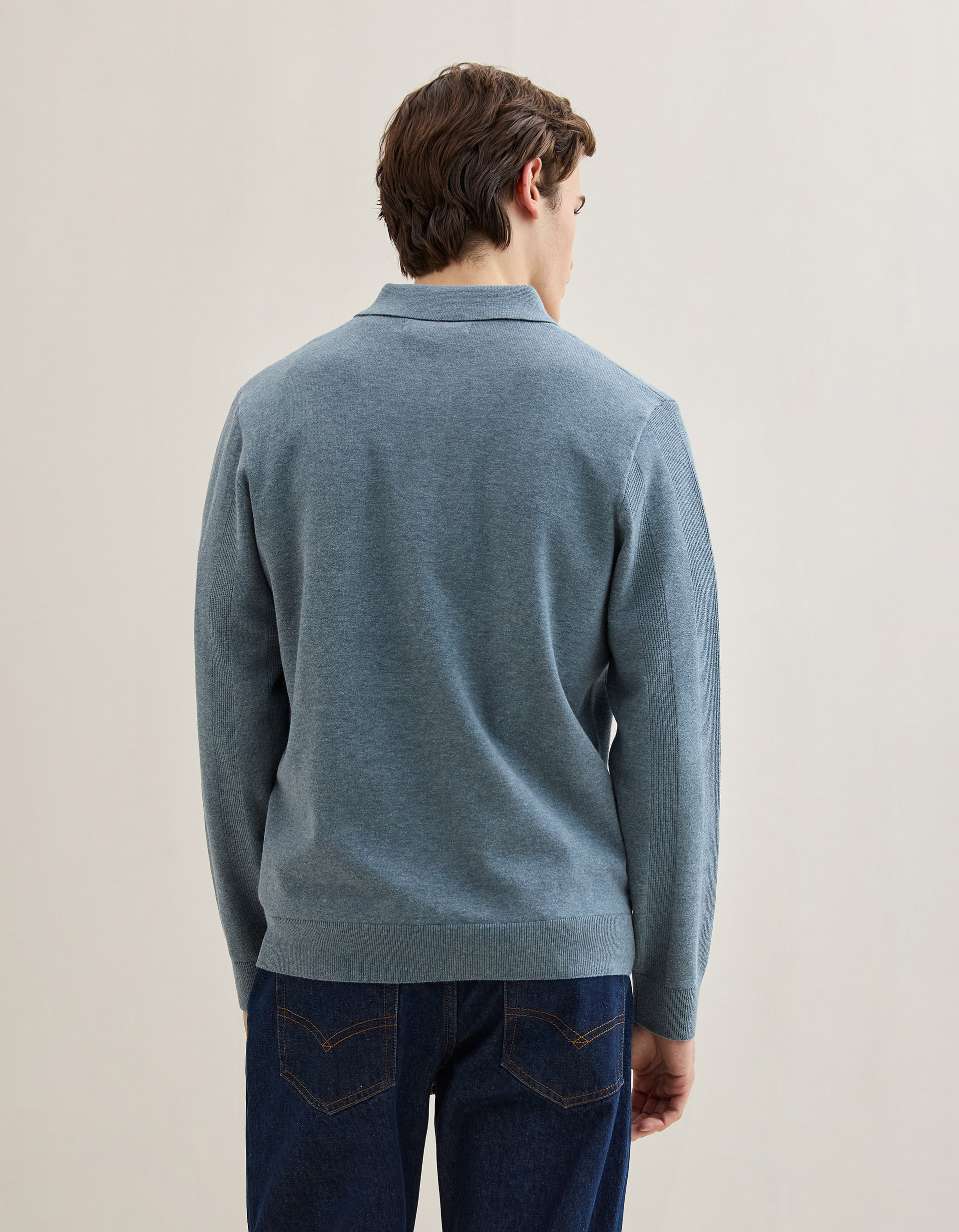 Polo de Malha, Homem, Azul
