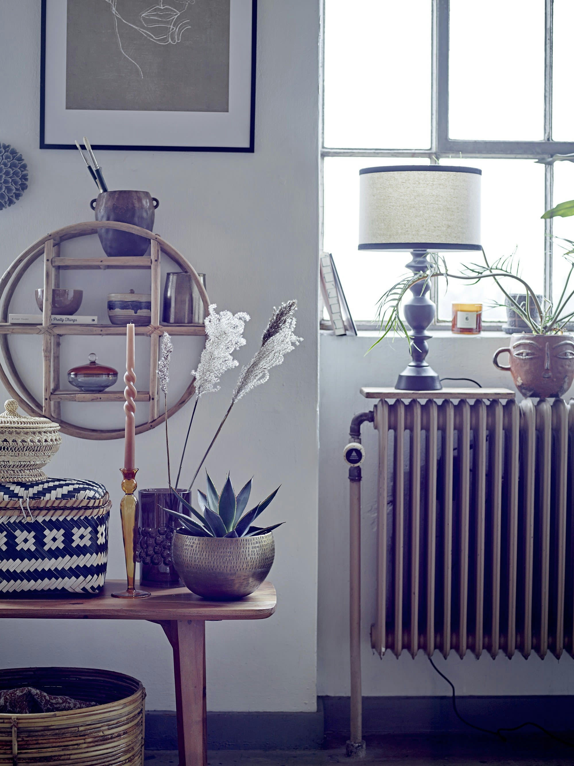 LO - Pot de fleurs en grès marron H16.50cm