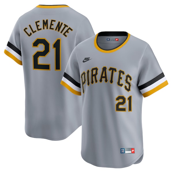 Roberto Clemente Pittsburgh Pirates Nike Throwback Cooperstown Collection Limited Jersey - Gray