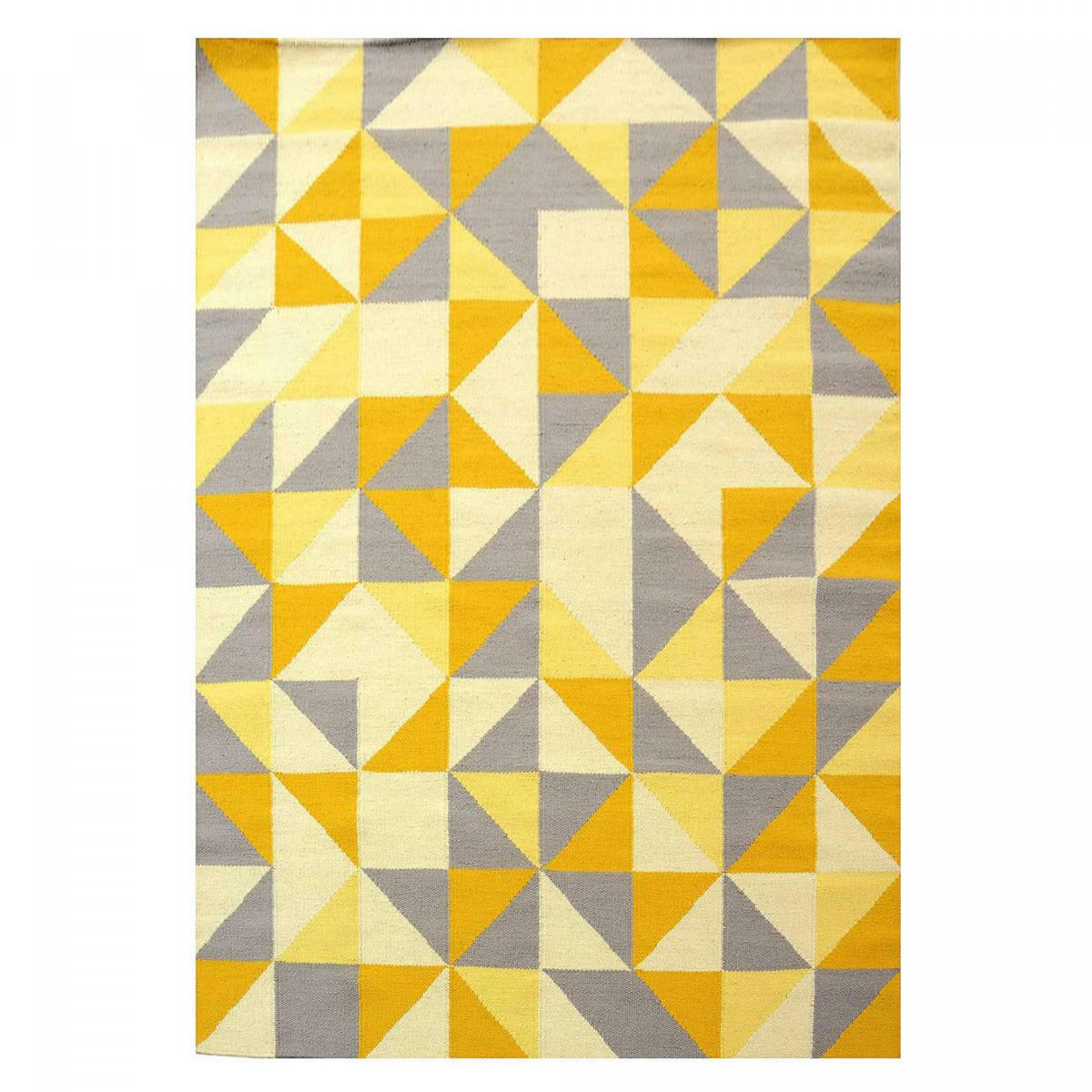 SCANDIVIAN - Tapis kilim jaune 170x240