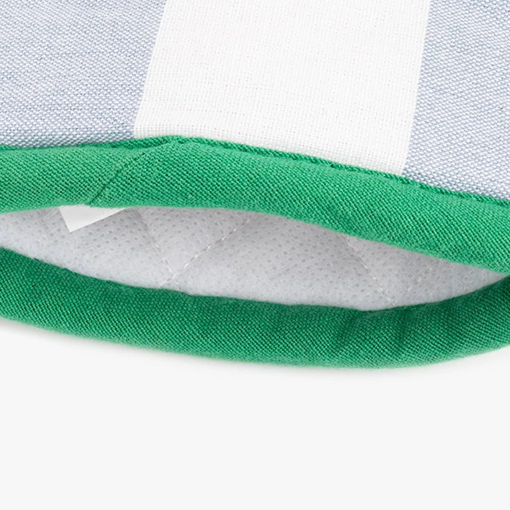 Pega luva de Algodão Riscas Azul e Verde TÂNGER