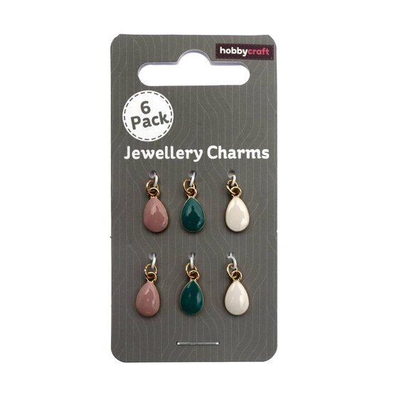 Gold Droplet Jewellery Charms 6 Pack