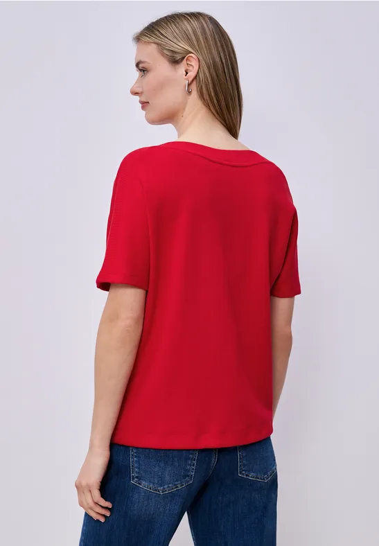 Dropped Shoulder Shirt mit Rippdetail