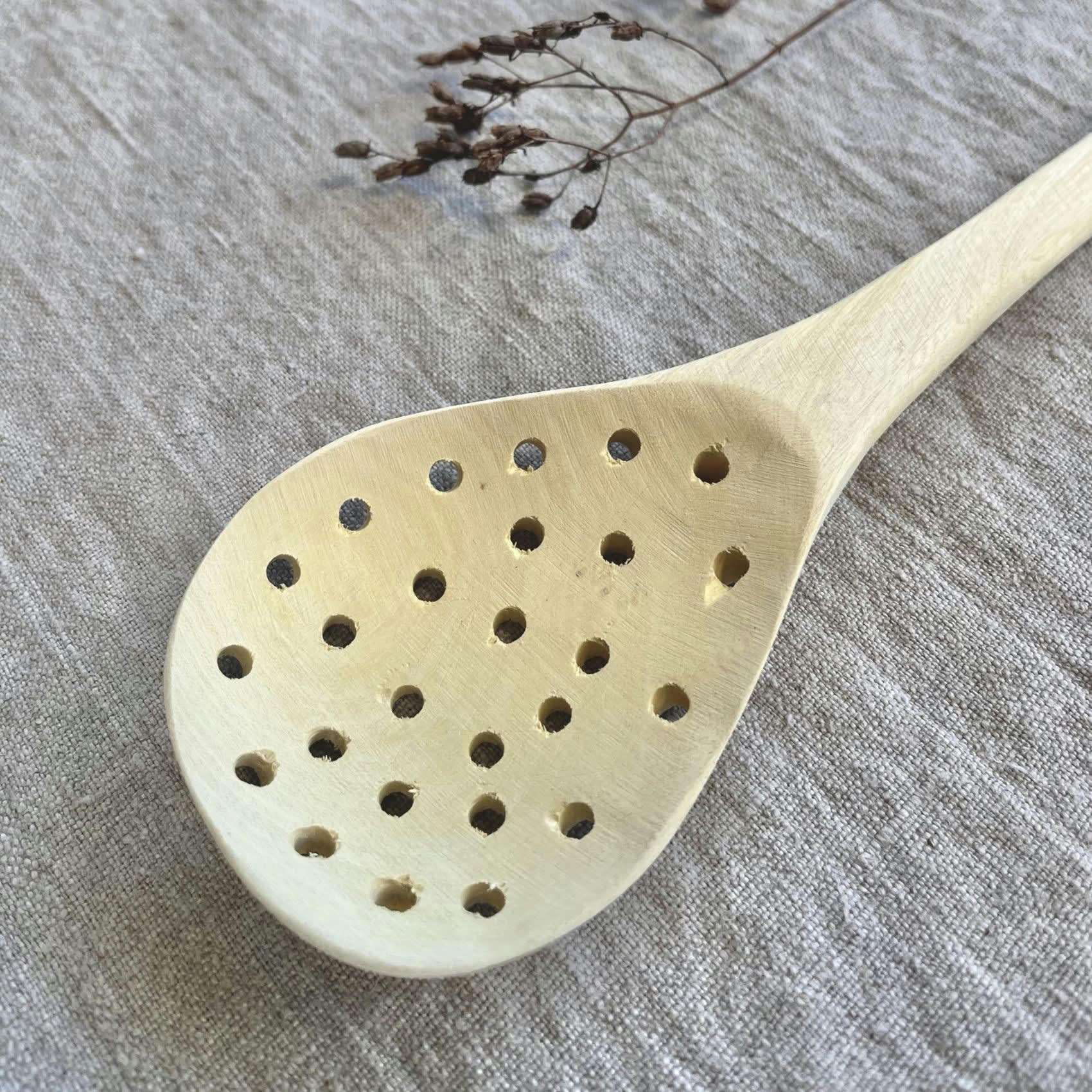- Cuillère passoire bois de citronnier naturel 38 cm