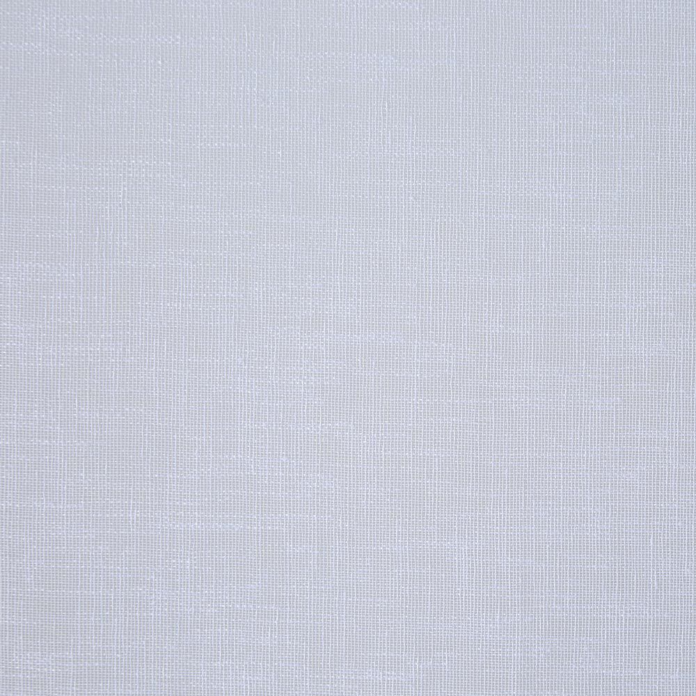 Vitrage passe tringle finition pointe effet lin uni blanc 60x120 cm x2