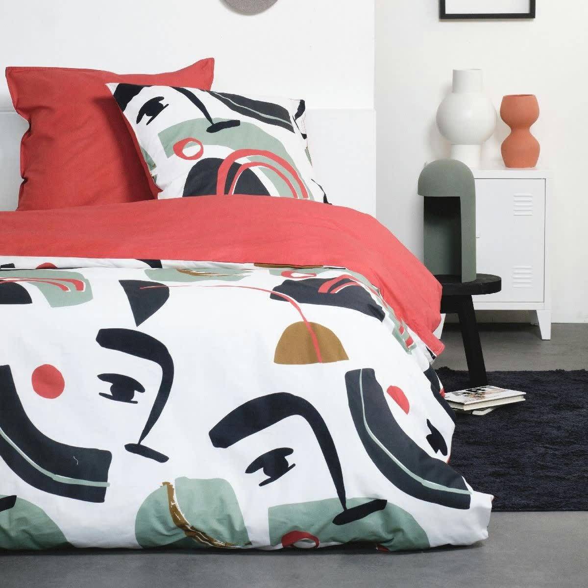 - Parure de lit en Coton Blanc 240x220 cm