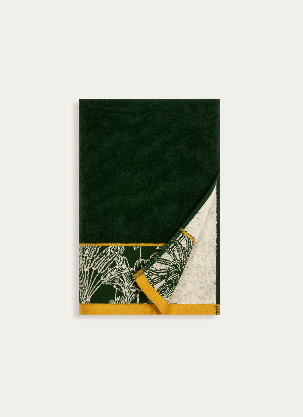SERVIETTE DE TOILETTE LITEAU JACQUARD VÉGÉTAL vert