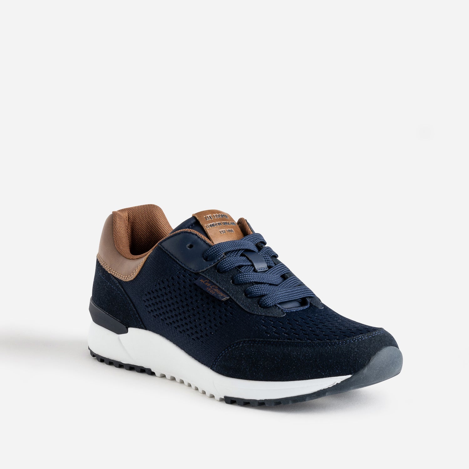 Tennis LEE COOPER marine en mesh détails marron