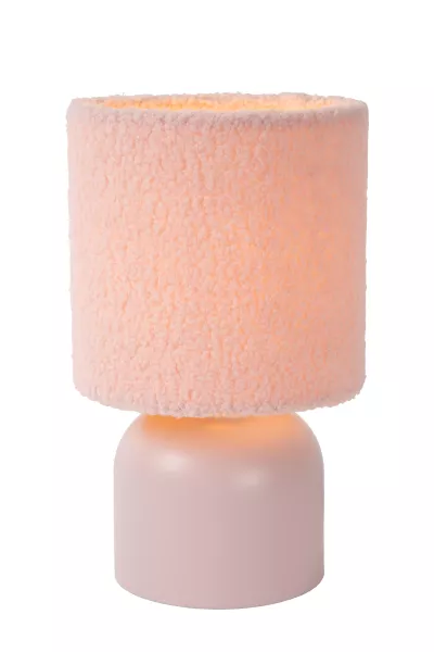 Lampa stołowa z abażurem różowa Woolly 1xE14x40W wys:28cm Lucide
