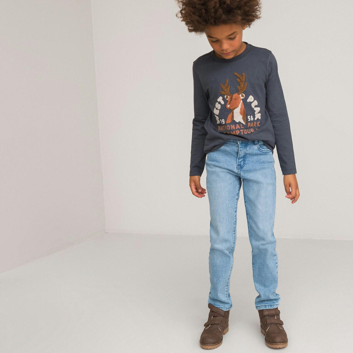 T-shirt manches longues, motif cerf