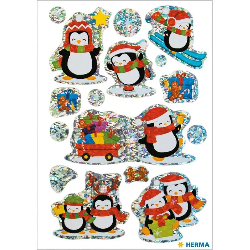 Sticker 8er-Set Winterpinguine