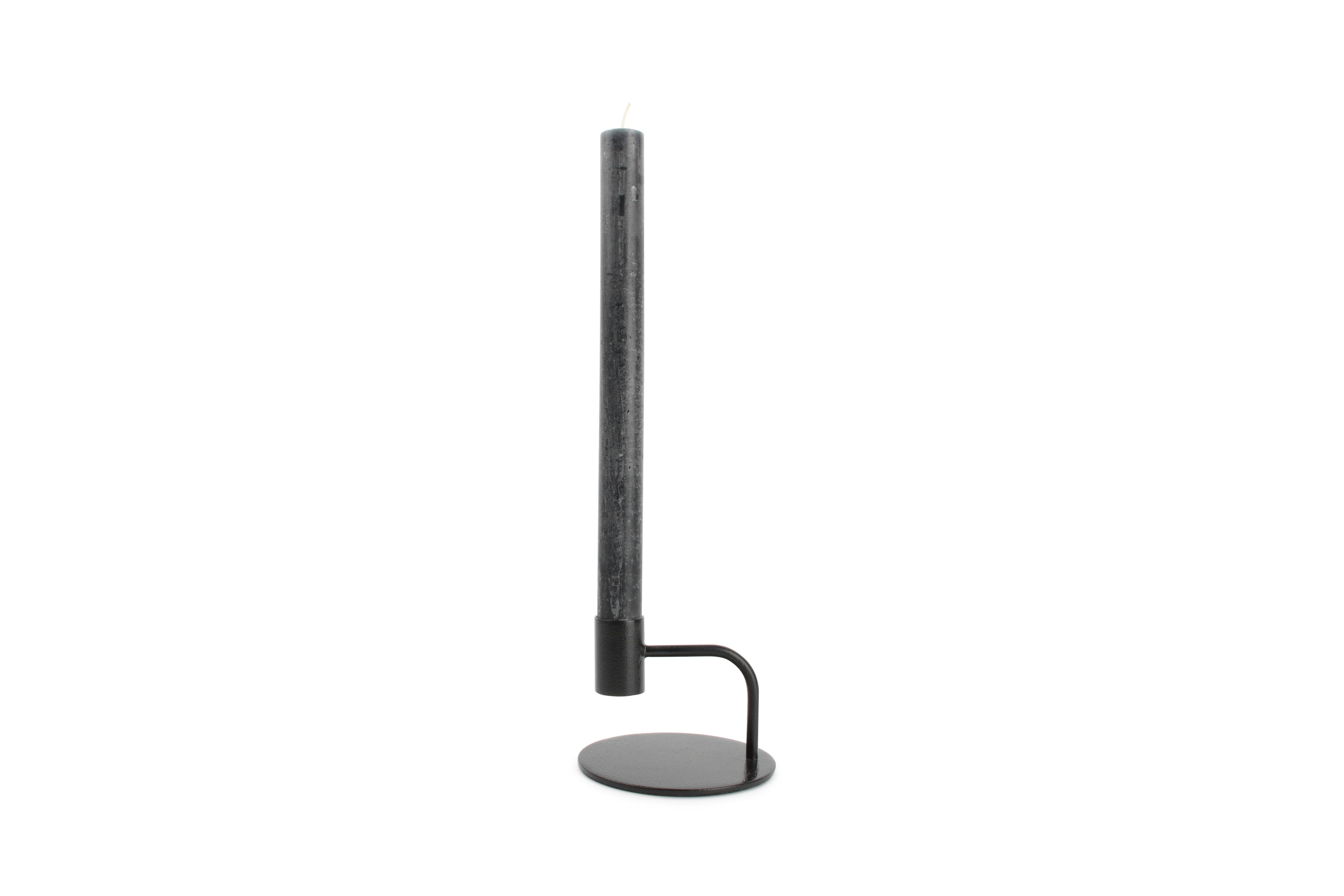 PILLAR - Bougeoir en métal noir 10xH8cm